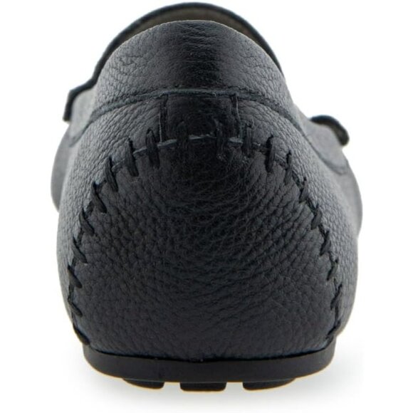 Aerosoles Womens Black Black Leather Closed Rounded Toe Over Drive Flats Loafer - Picture 3 of 7